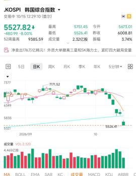 韩国股市暴跌8% 今年以来第十次触发熔断机制 交易暂停20分钟