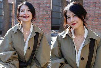 42岁高圆圆红唇深V 笑容灿烂暖化人心